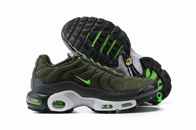 Nike Air Max Plus Tn Men's Running Shoes Olive Black Green-69 - Click Image to Close